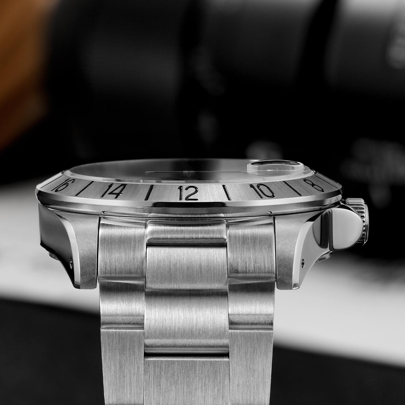 watchdives GMT - WD16570 V2 - Montre de plongée automatique à double fuseau horaire NH34 - 37 mm - Cristal saphir