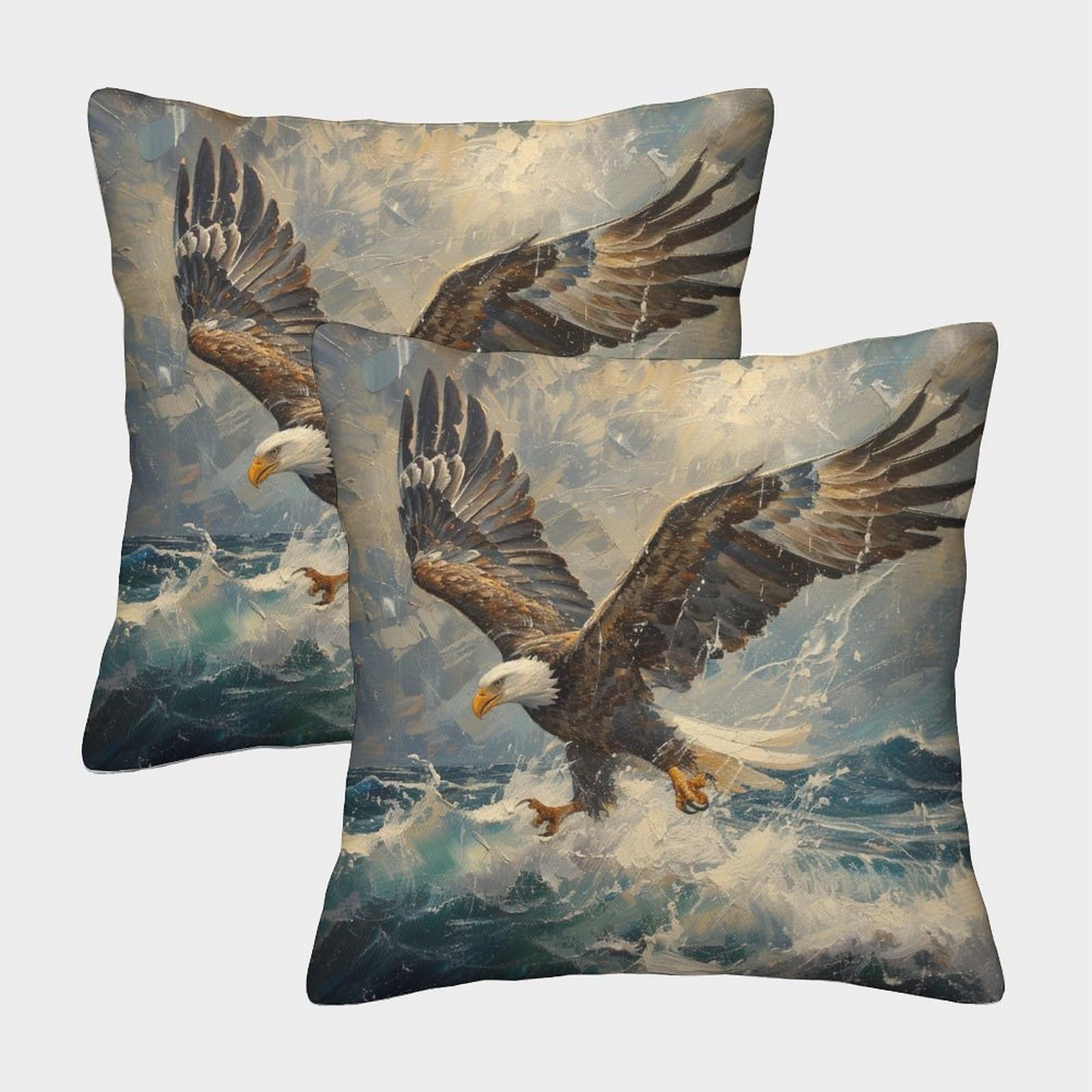 HLXZMCVBT Eagle Velvet Pillow Cover Cushion Cases Ornaments Set of 2 for 45x45cm