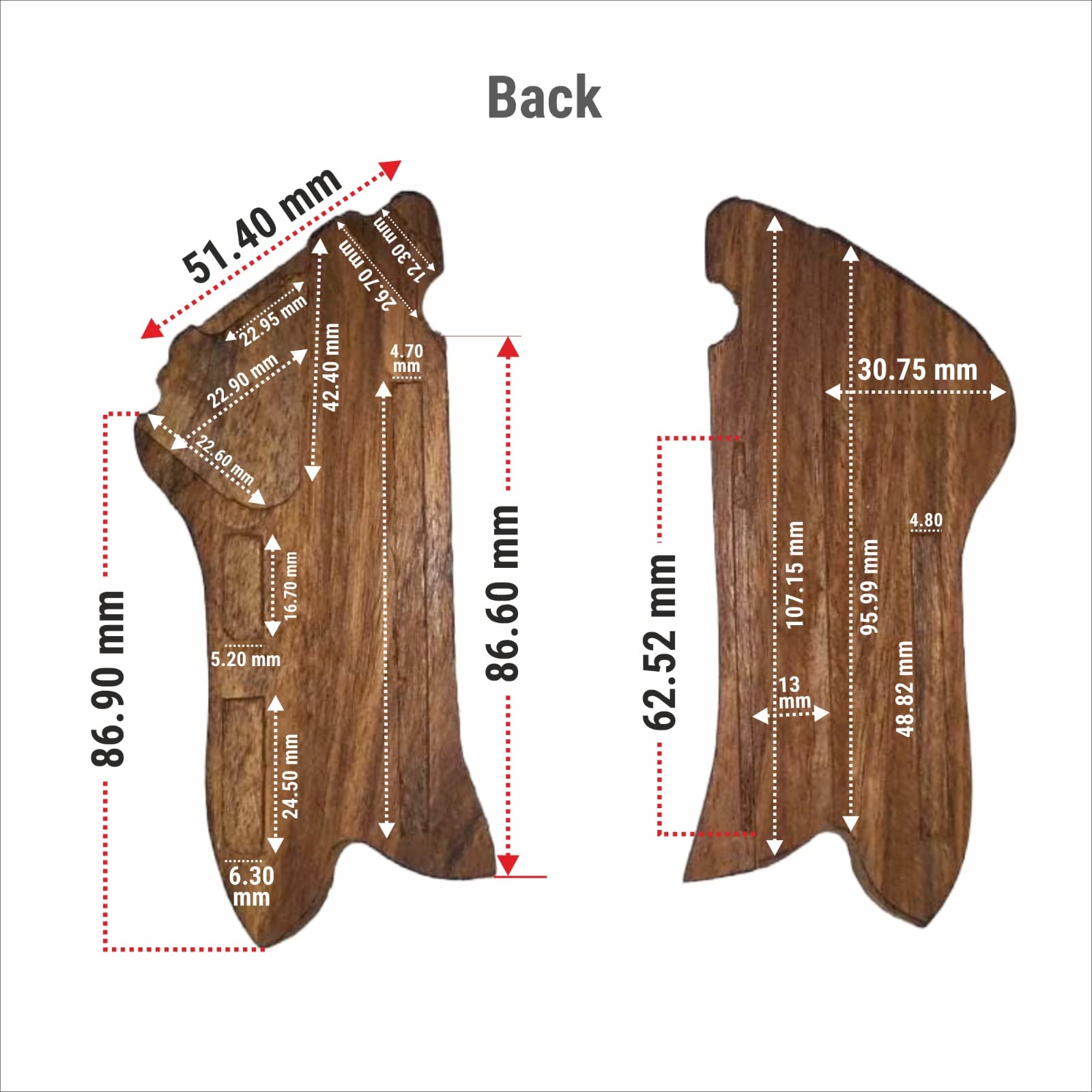 Empuñaduras de Madera para Pistola Luger P08 Alemana WW2 (Adler) con Herramienta de pelado Repro