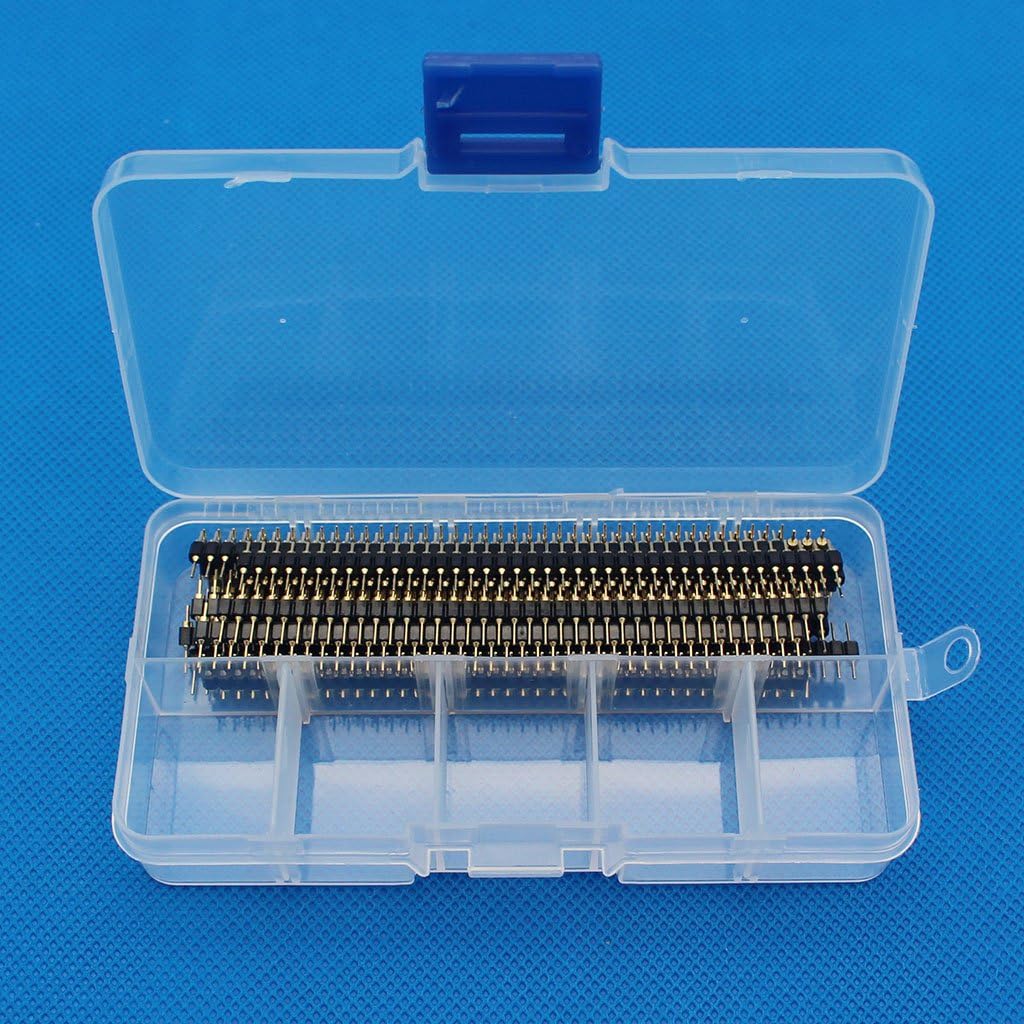 Raogoodcx 30Pcs 40pin 2.54mm Gold Plate Straight Single Row Round Pin Male Header Connector