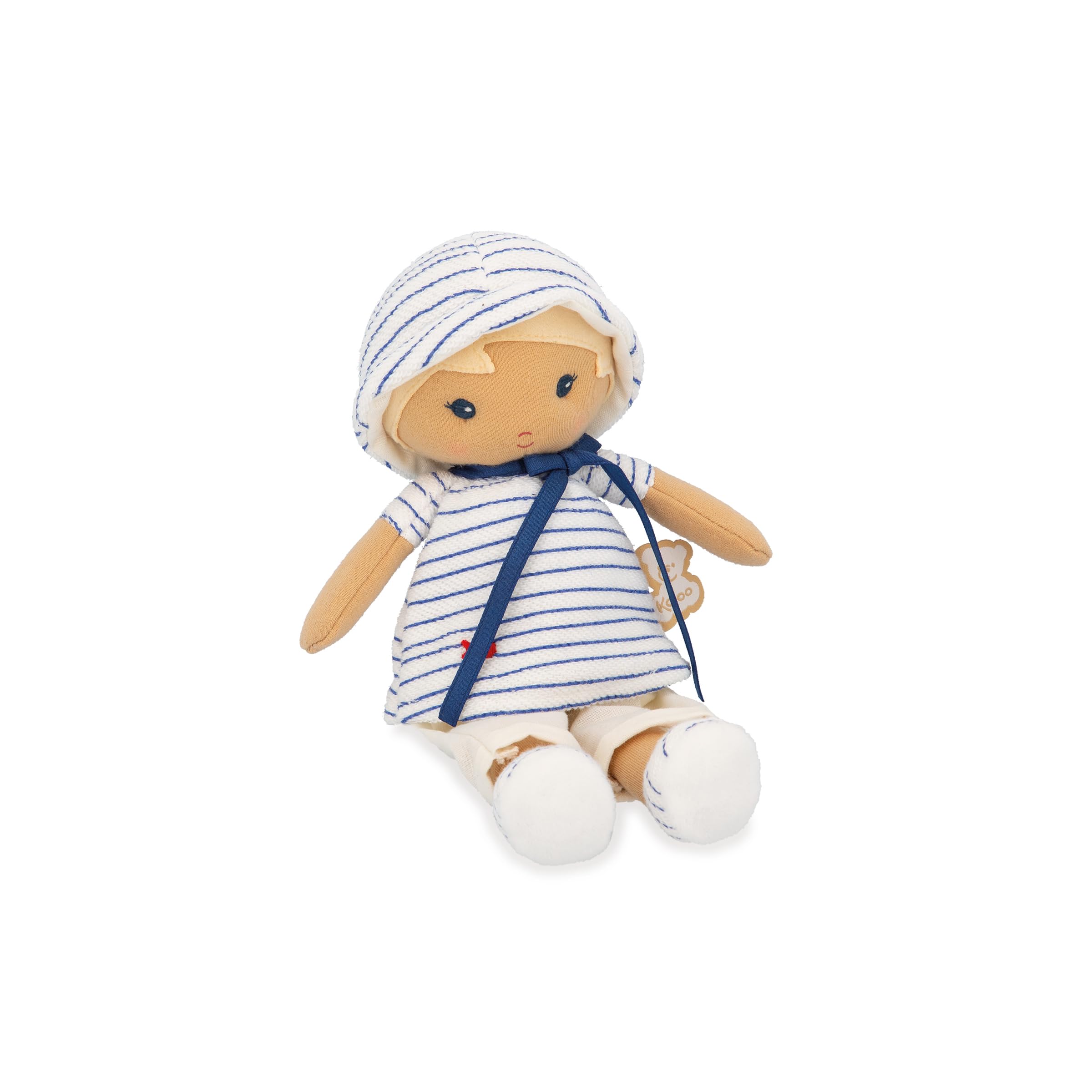Kaloo - Tendresse - Eli - My 1st Fabric Doll - 25 cm Rag Doll - Striped Tee - Pretty Gift Box - Customisable Ribbon - 0 Months +, K200012