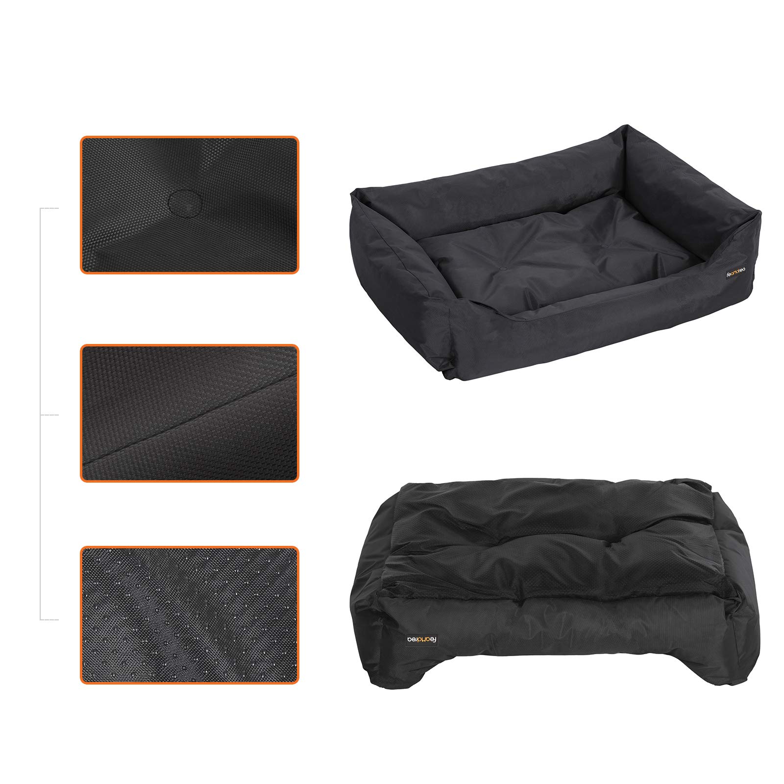 Feandrea Luxus Hundebett, XL, Hundekissen, aus Oxford-Gewebe, unten mit einem Anti-Rutschboden, 100 x 70 cm PGW28H