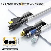 Vista 2 de Delamu Ocultador de cables, cubiertas de alambre de 157 pulgadas para cables en la pared, ocultador de cables premium cubiertas de cables