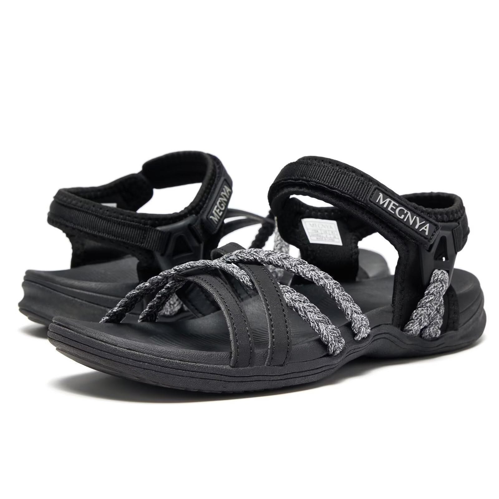 MEGNYA Hiking Sandals for Women, Arch Support Comfortable Walking Sandals Hook Loop Strap, Sports Lightweight Slides