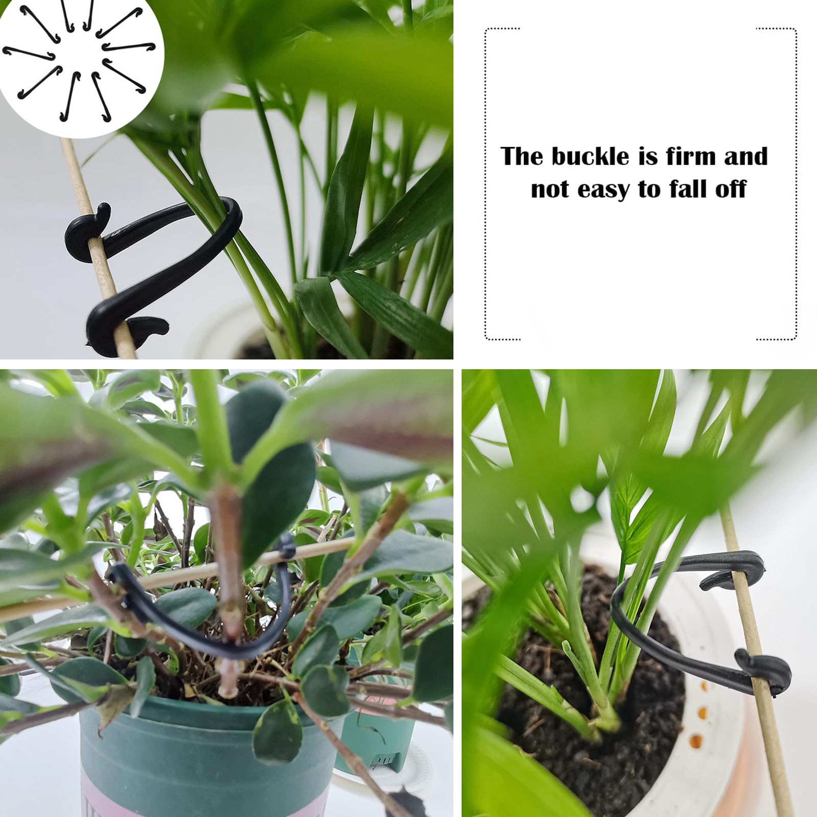 Lot De 100 Clips De Fixation Sécurisés En Plastique Pour Plantes Grimpantes Et Fleurs - Clips De Fixation Pour Tomates, Vigne Et Légumes - Vert