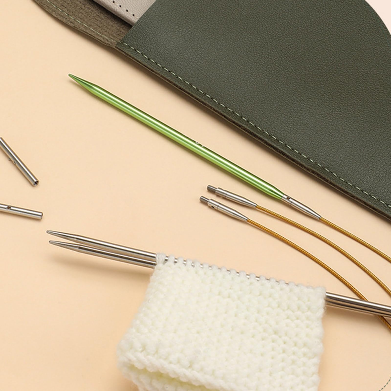 13 Paar Aluminium Rundstricknadeln, austauschbares Rundstricknadel Set für Pullover, Socken, Mützen, verschiedene Größen
