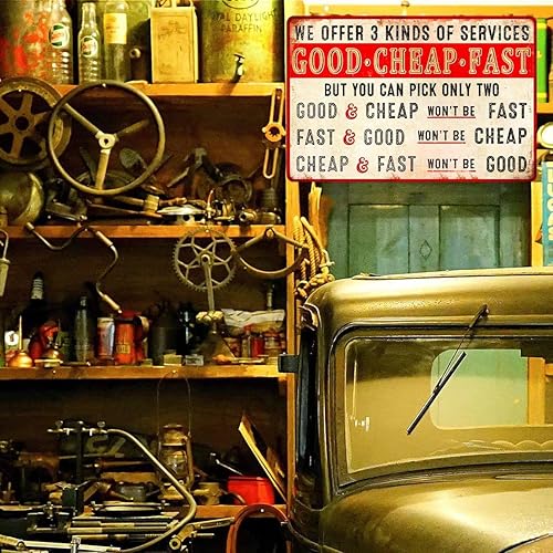 Miniatura 7 de Letrero de metal para taller de trabajo, letrero divertido de lata de garaje, letrero de tienda de neumáticos, letrero de metal retro para oficina,