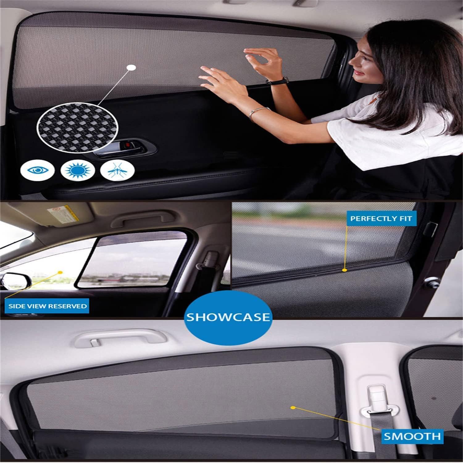 Pare Soleil Voiture pour Peugeot 2008 I 2013 2014 2015 2016-2018, Avant Et ArrièRe Vitres latérales Pare-Soleils Privée Protège Couverture Accessoires,B 2 Rear-Window