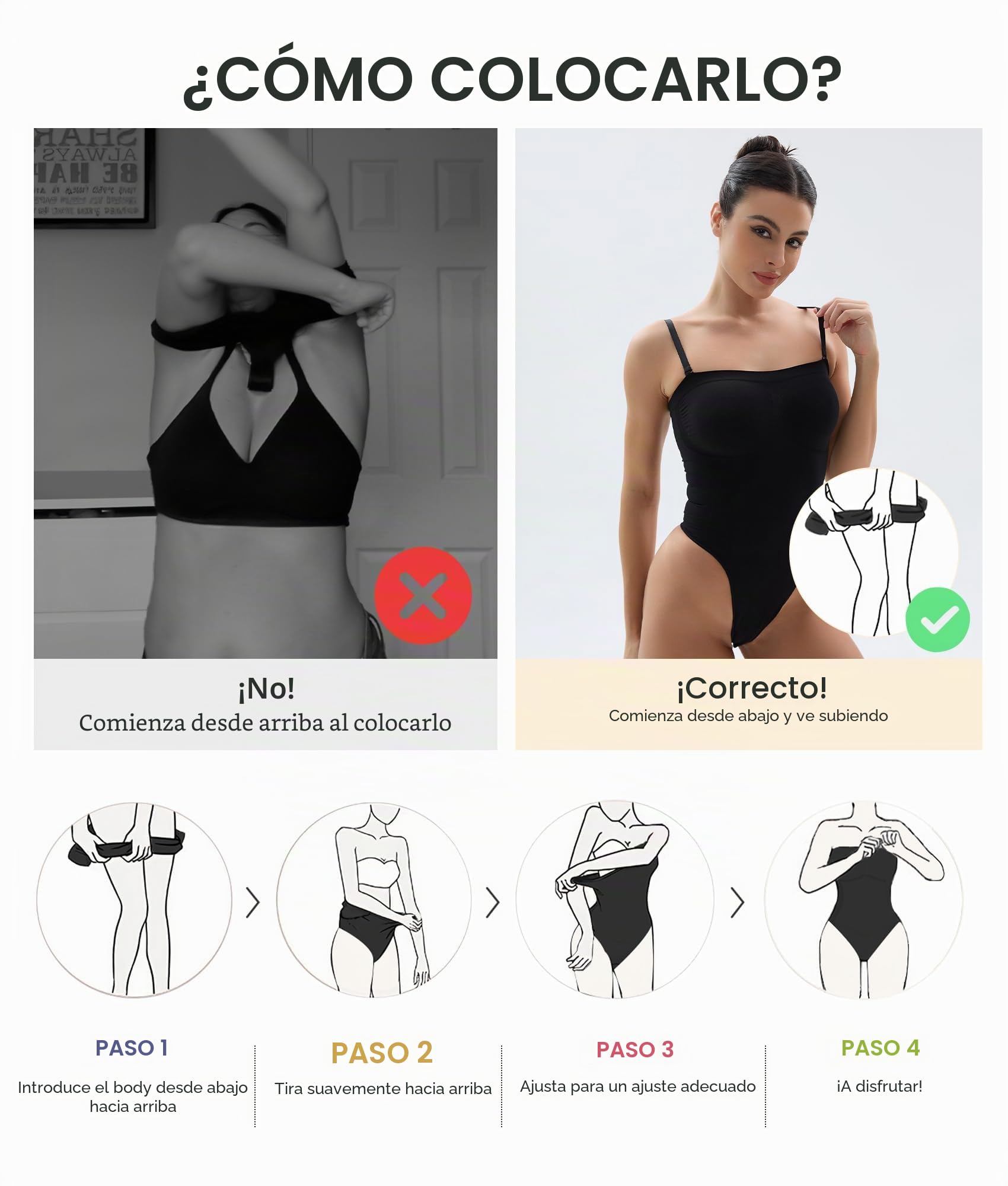 SHAPERX Body Reductor Mujer Sin Tirantes Bodies Moldeadores Adelgazante Shapewear Bodysuit Control de Abdomen Body Shaper Tanga Posparto, UK-SZ5216-Beige-2XL/3XL