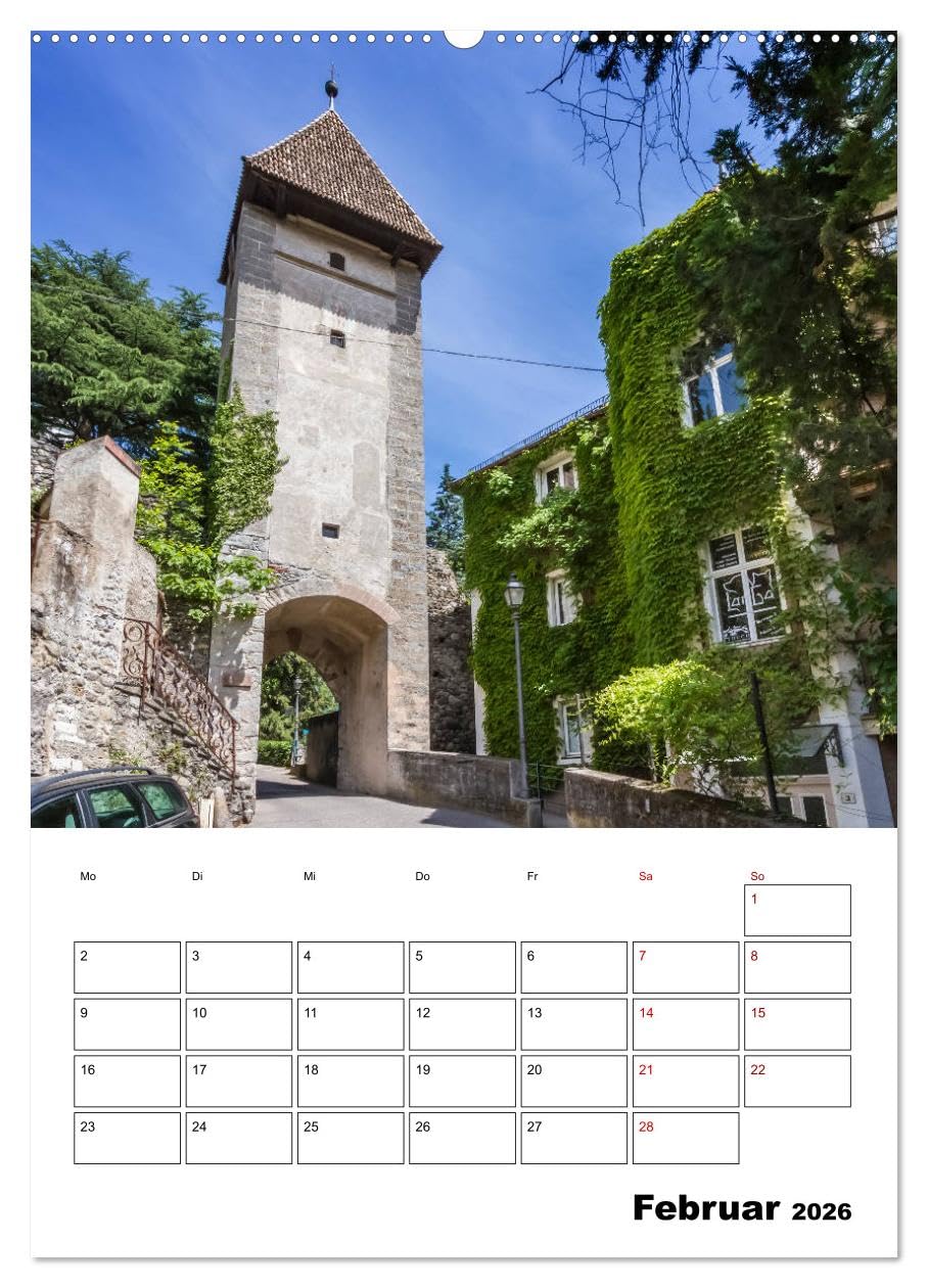 MERAN Terminplaner (Wandkalender 2026 DIN A2 hoch), CALVENDO Monatskalender: Kurstadt in einer bezaubernden Umgebung (CALVENDO Orte)