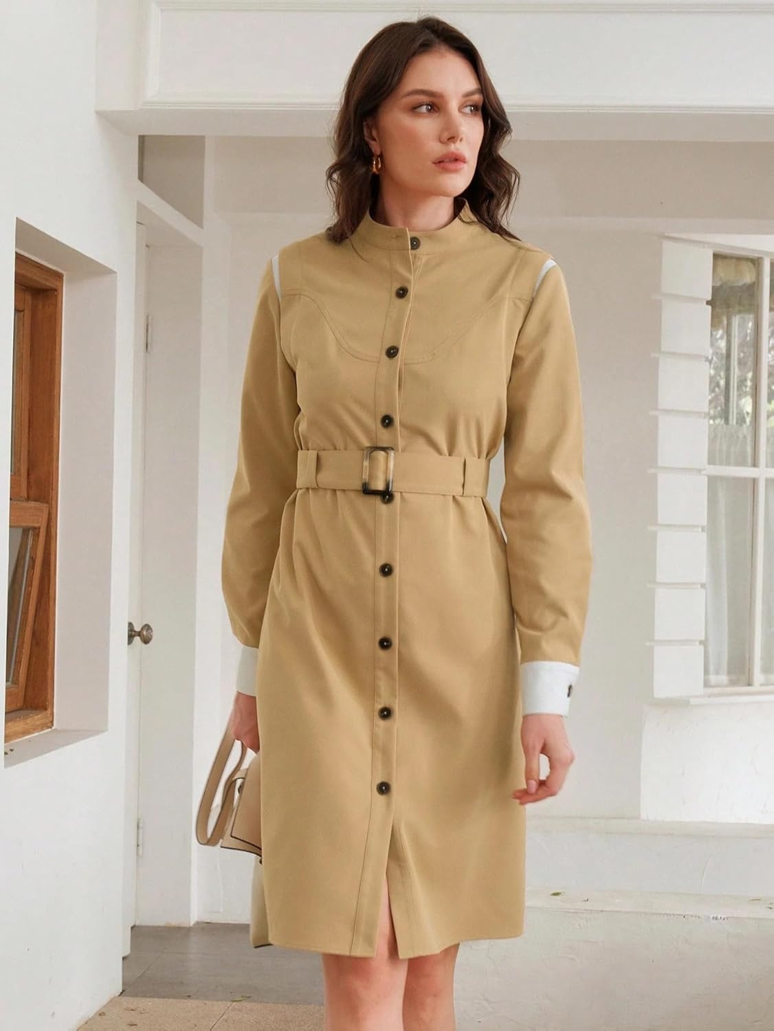 Womens Fashion Trench Outwear Trench Coat Jacket Coat
