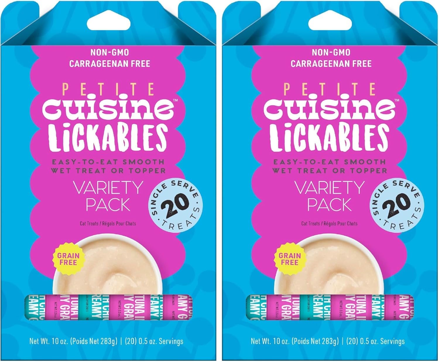 PETITE CUISINE Lickables Variety Pack, 0.5 oz. (20 Count) (Pack of 2)