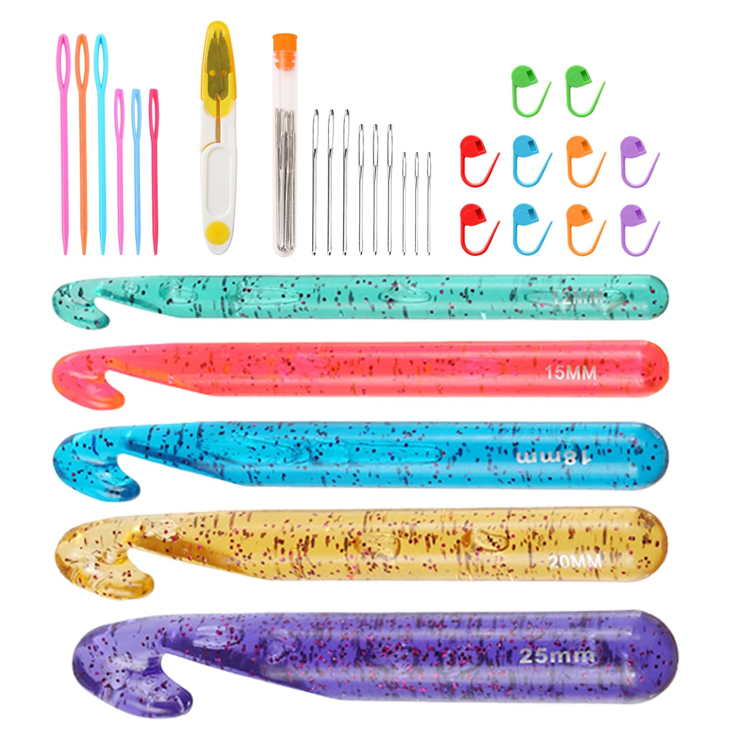 Set Per Maglieria E Uncinetto, Strumenti Multifunzionali In Plastica, Per Lavori A Mano E Progetti Creativi