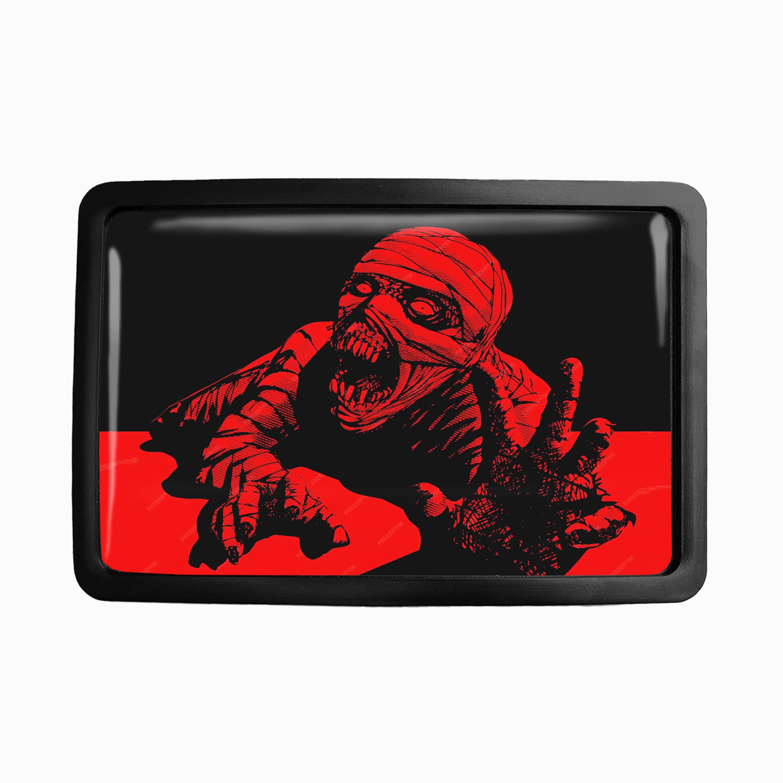 Mummy Belt Buckle - Horror Movie Gothic Halloween Belt Buckle - 655 (Matte Black)