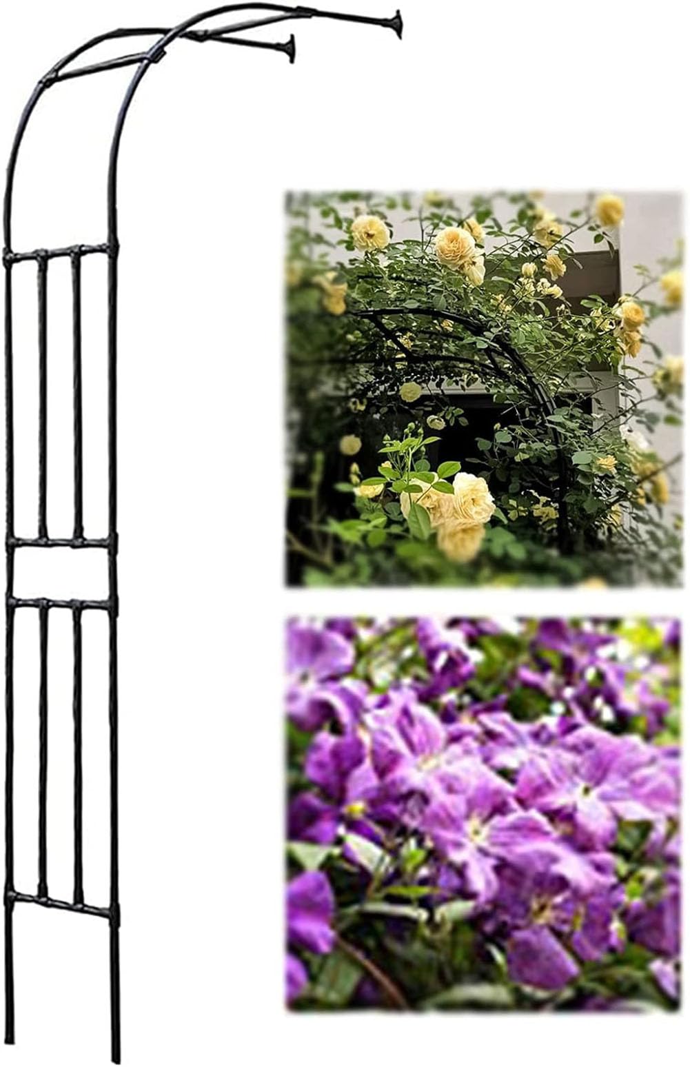Arche De Jardin Demi-cercle En Métal Pour Rosiers Grimpants – Modèle Noir Ou Blanc, Robuste Et Facile à Monter