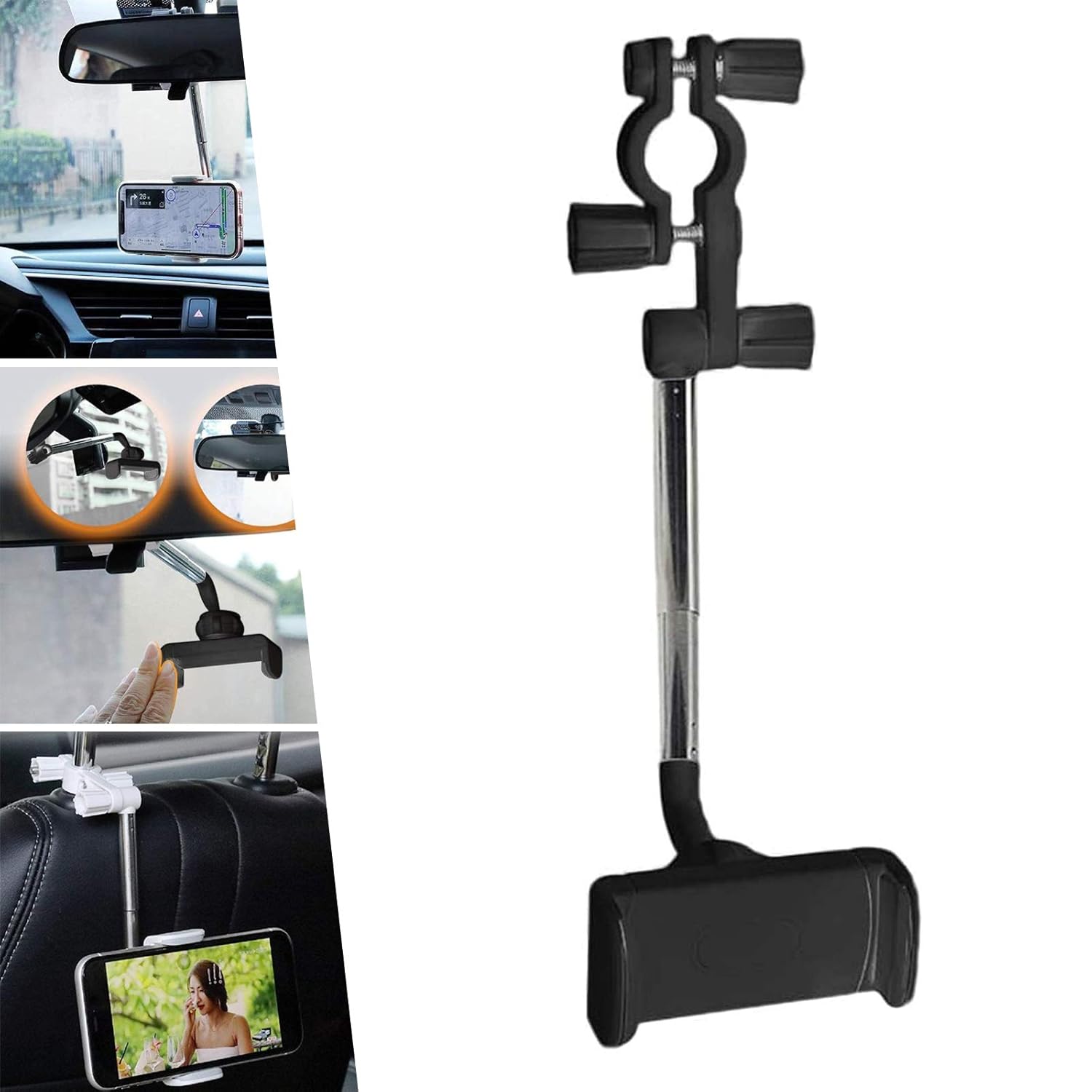 WSLI 2 in 1 New 360 Rearview Mirror Phone Holder Universal Car Phone Holder GPS Mount Stand Car