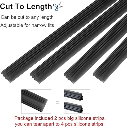 Miniatura 2 de BravOne - Paquete de 4 repuestos de limpiaparabrisas de goma universal sin marco de 26 pulgadas, repuesto de limpiaparabrisas de goma para la