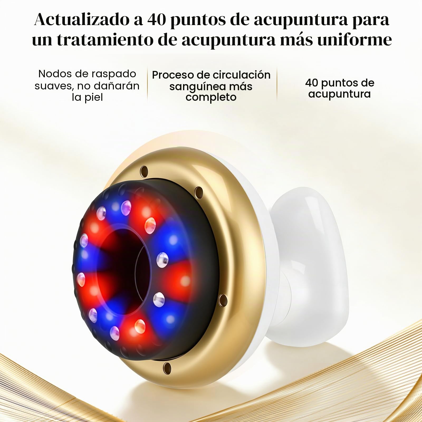 Masajeador Anticelulitico Reductor, 4 en 1 Masajeador GuaSha Anti Celulítico Eléctrico, USB C Gua Sha Eléctrico, para Drenaje Linfático, Reafirmación de la Piel, Circulación Sanguínea