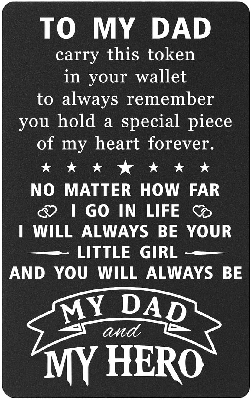 FALOGI Dad Gifts from Daughter, Dad Wallet Card, I Will Always Be Your ...