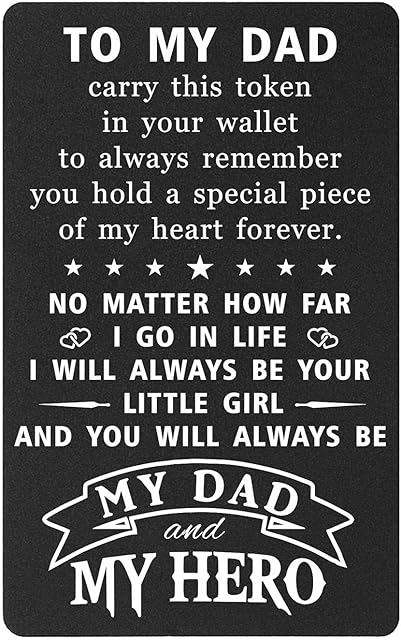 FALOGI Dad Gifts from Daughter, Dad Wallet Card, I Will Always Be Your Little Girl, I Love You Dad Birthday Card, My Daddy Fathers Day, Christmas