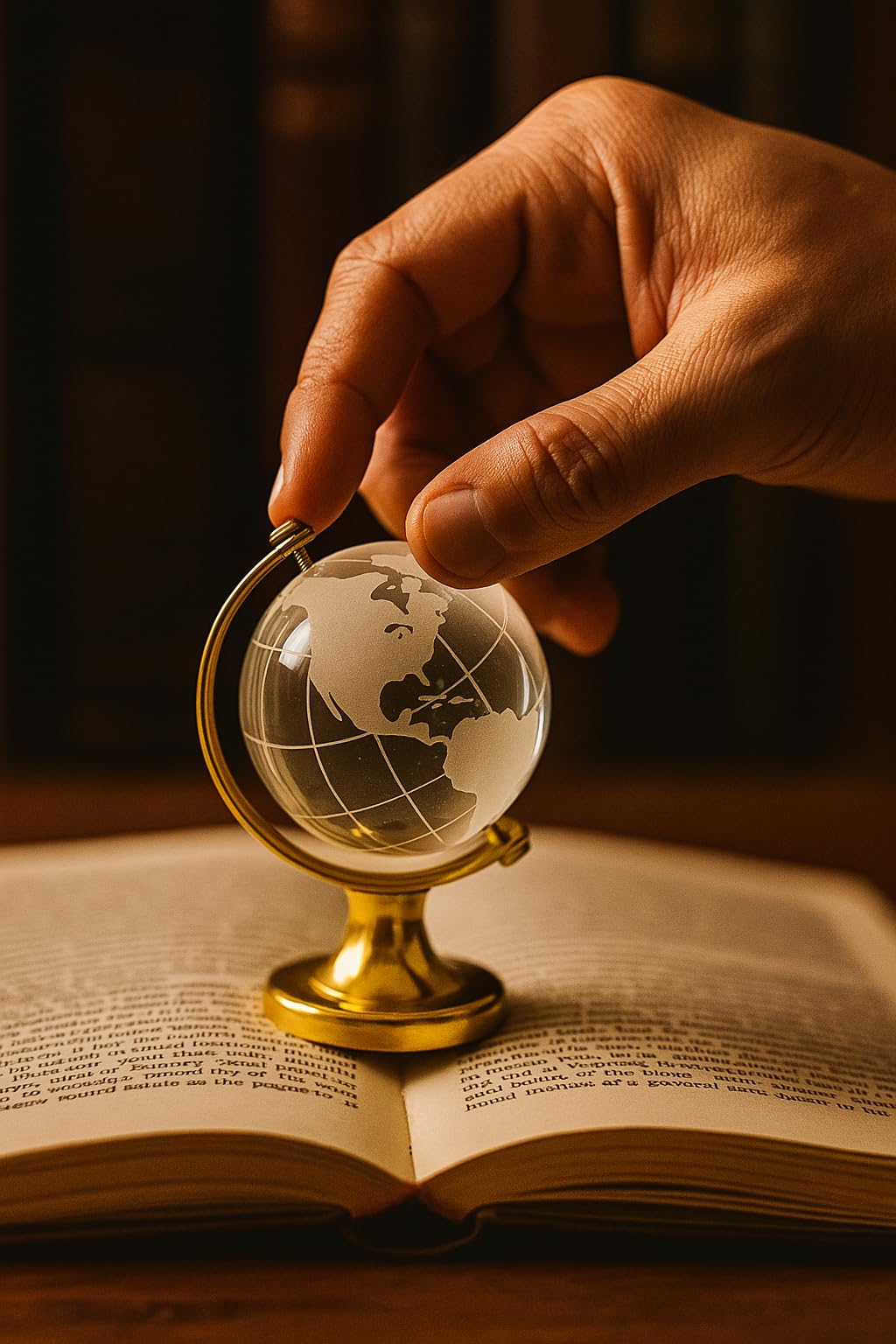 ThincAmaxe Luxury Crystal Mini 3 Inch Globee with Golden Stand– 6” Elegant World Globe for Desk or Office Décor, Modern Decorative Glass Globe with Etched Continents - Image 2 thumbnail
