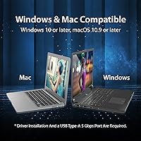 Vista 7 de j5create Adaptador USB a HDMI – Cable dual HDMI USB 3.0 para varios monitores 4K + 1080p Compatible con Windows y macOS (JUA365)