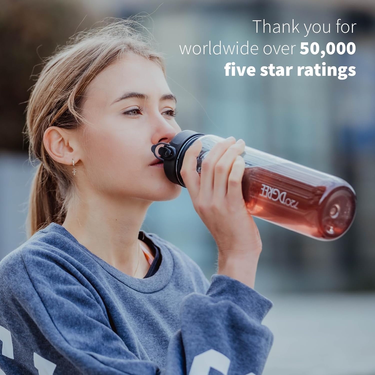 720°DGREE Water Bottle 1.5l “uberBottle“ crystalClear +Sieve, BPA-Free, Leakproof, Reusable Drinking Bottle - Image 7
