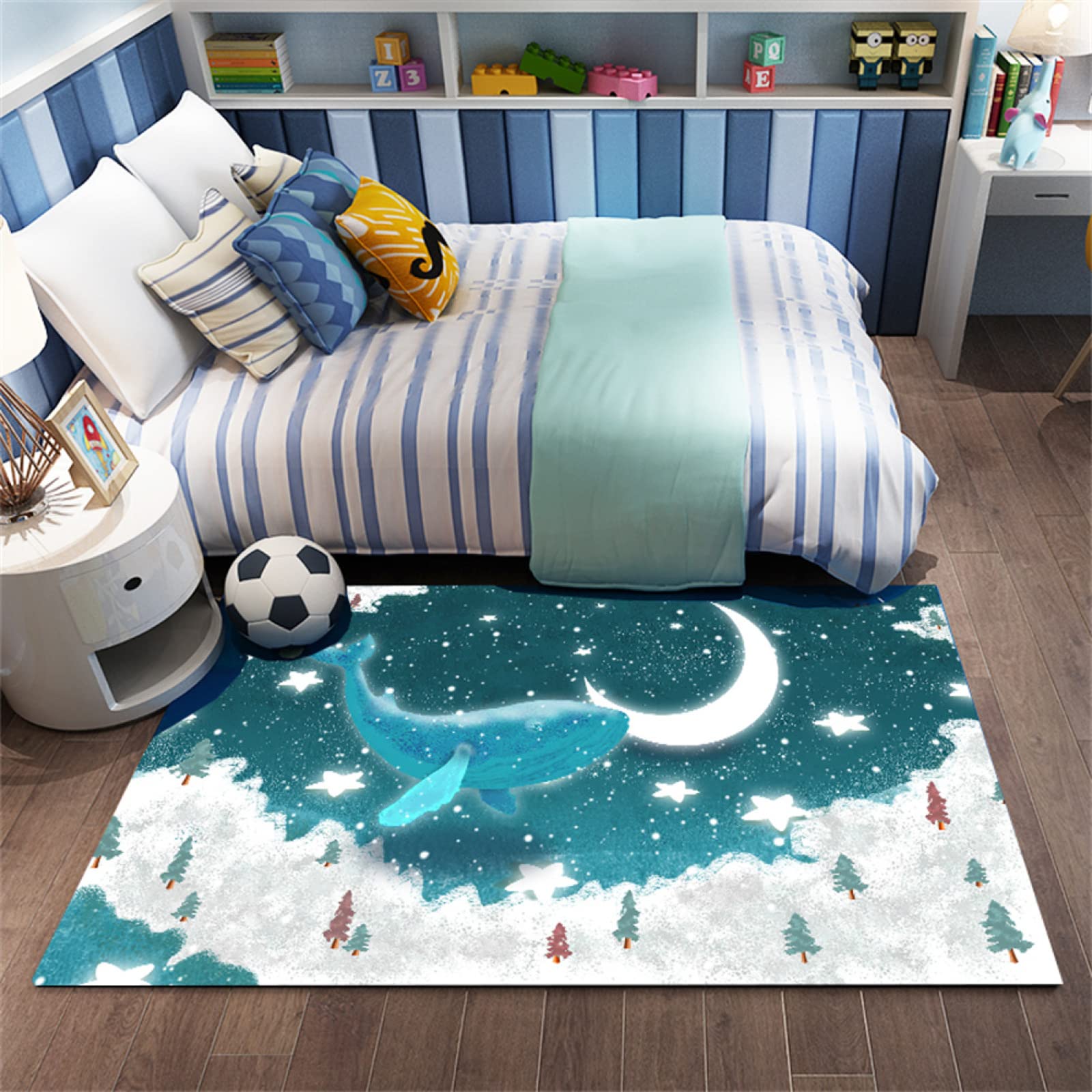 Tapis de salon shaggy lune 70x140cm épais et pliable pour une chambre douce