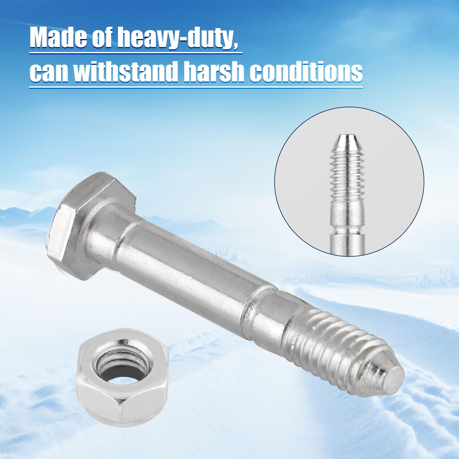 5pcs Snowblower Shear Bolts Pins & Nut - Image 3
