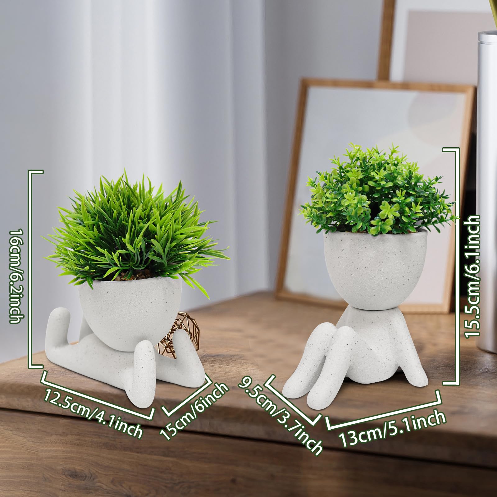 Amazon.de: Uguisu 2 Stck Kunstpflanzen, kleine Kunstpflanzen, Innenbereich,  knstliche Pflanzen fr Heimdekoration, Bro, Badezimmer, Regal, Zimmer,  Schreibtischzubehr, Frosted White