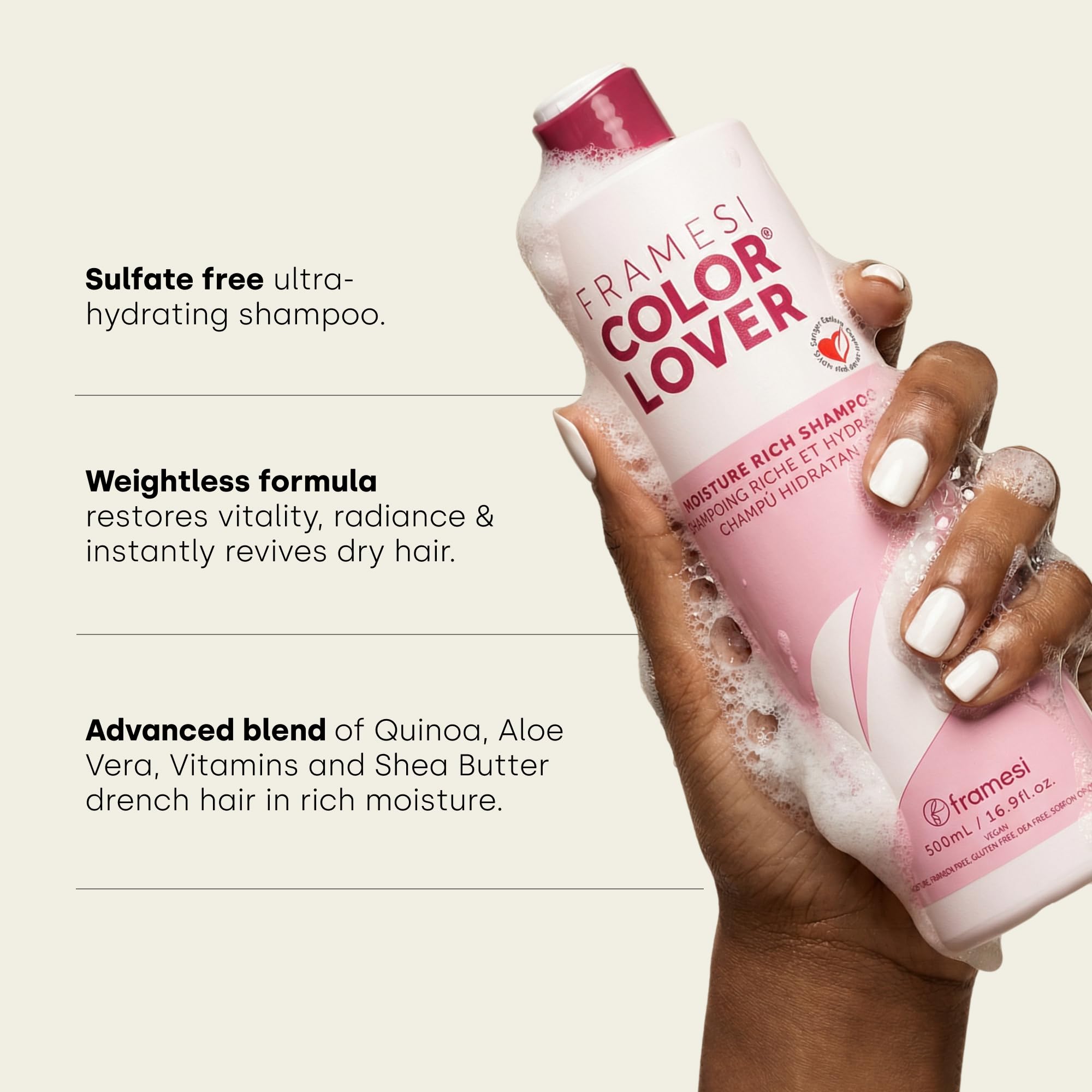 Framesi Color Lover Moisture Rich Shampoo for Color-Treated Hair