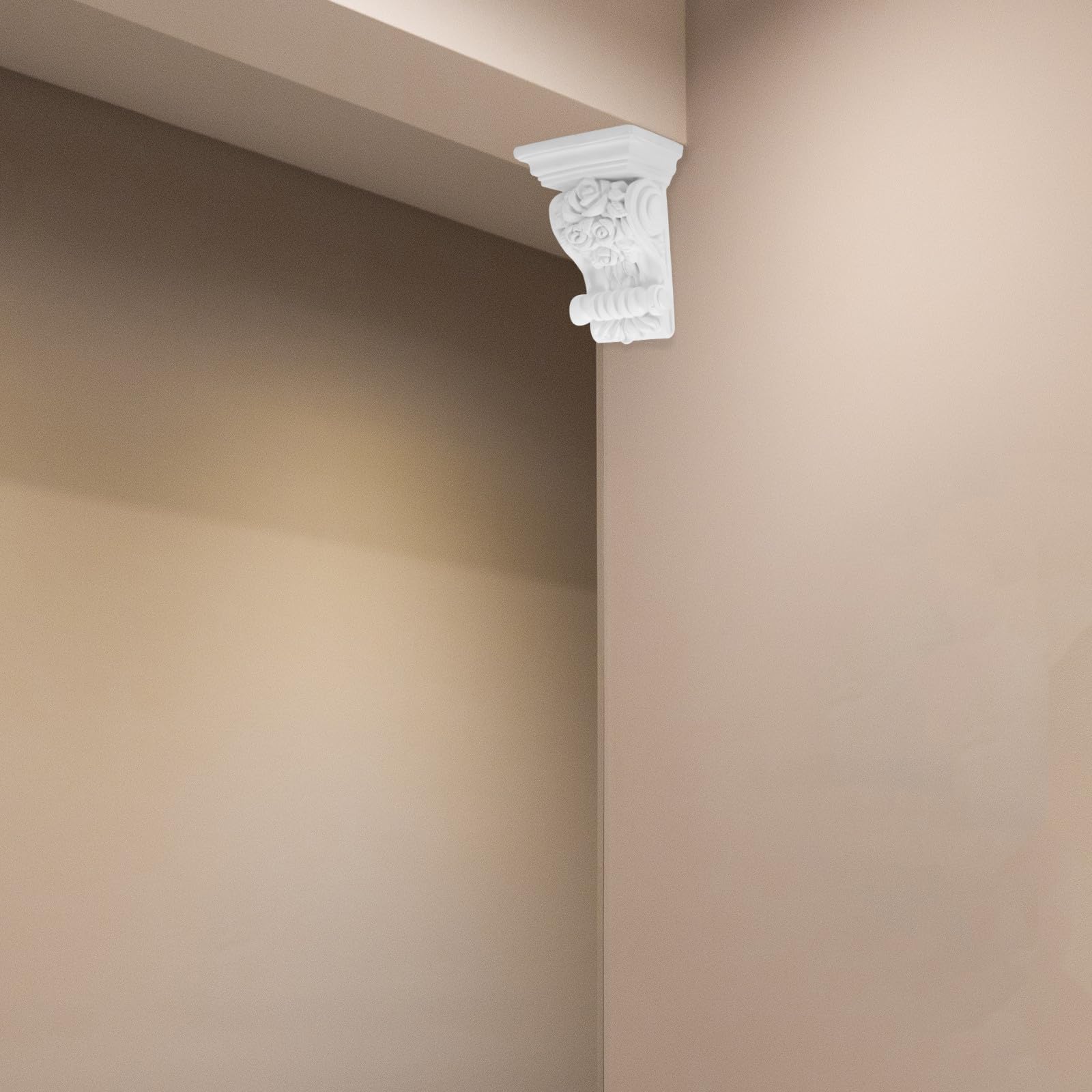 Yardenfun Ménsulas Estilo Europeo Detalles Tallados Delicados de Poliuretano Ligeras y Fáciles de Cortar y Atornillar para Adornos de Interiores y Salón