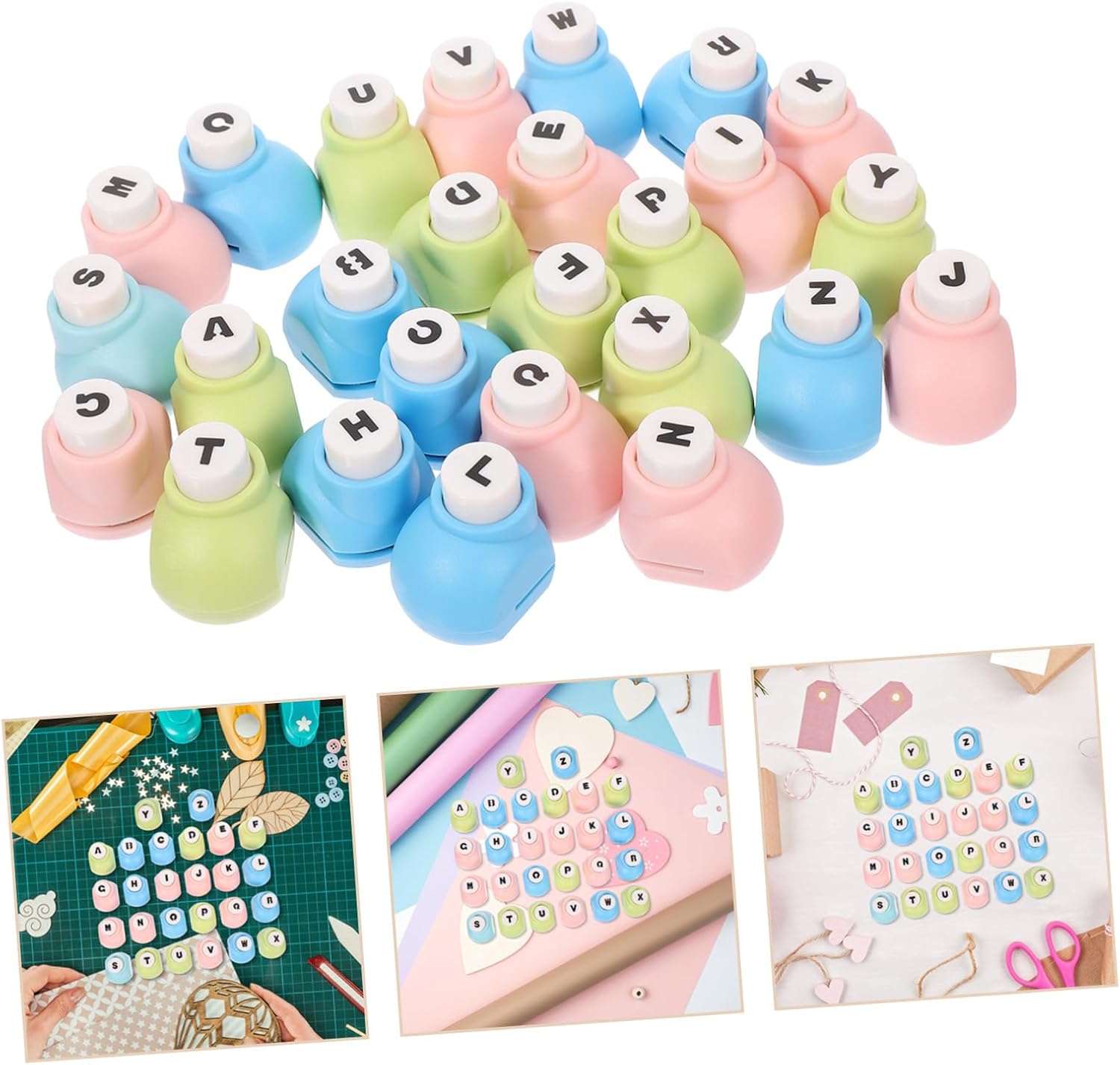 Generic Alphabet Paper Punch for DIY Crafts Letter Shape Punchers for Scrapbooking Card Making and Teaching Projects Plastic and Metal Multi-Material Hole Puncher for Paper Fabric and