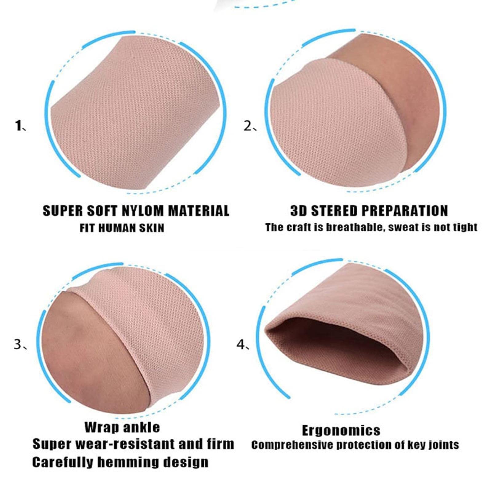 WILLBOND 4 paia di manicotti elastici a compressione per braccia, snellenti, modellanti, massaggianti, per sport, fitness, per donne (nero e beige), Colore nero e nudo, 8 Count (Pack of 1