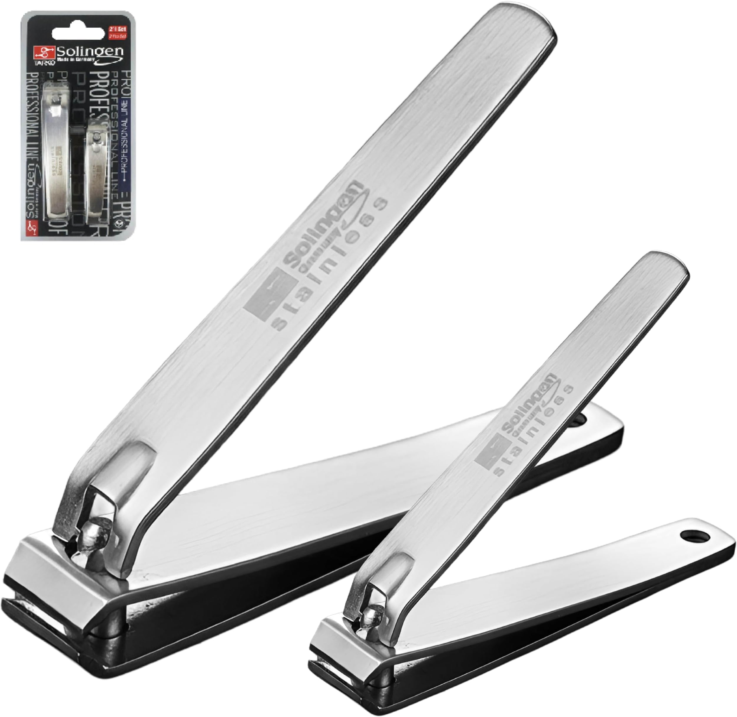 2 Pcs Professional Sharp Tools Kit | Stainless Steel | Made in Germany | For Manicure & Pedicure, Toe & Finger Nail Care - Women, Men, Baby