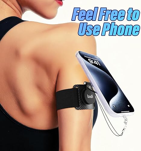 Miniatura 3 de Brazalete para teléfono para correr, soporte de teléfono giratorio de 360 para iPhone 17 16 Pro 15 14 13 12 11 Pro MaxPlusXRXS, soporte magnético