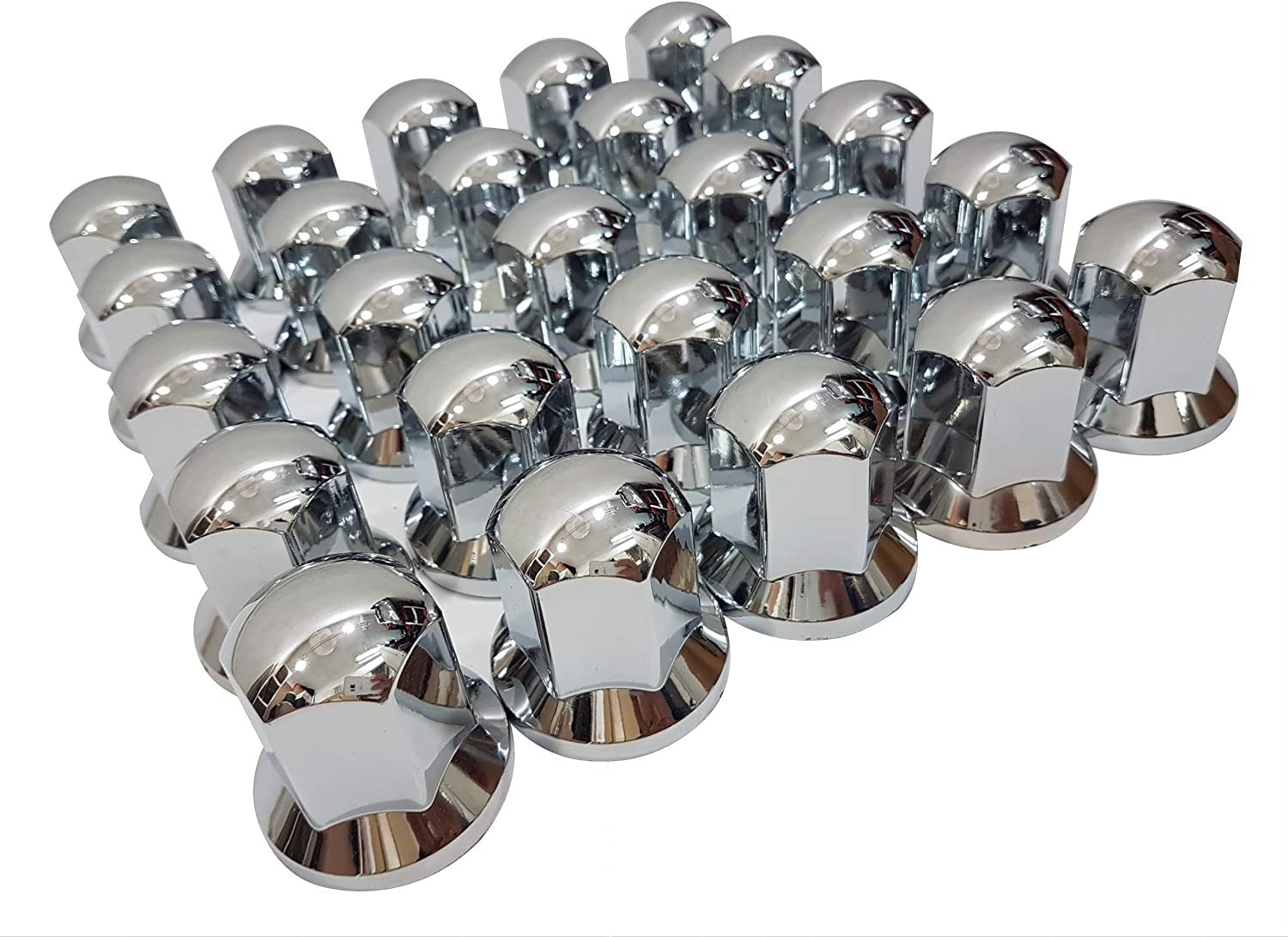 Copribulloni per ruote in plastica cromata LUX 32 mm 60 pezzi