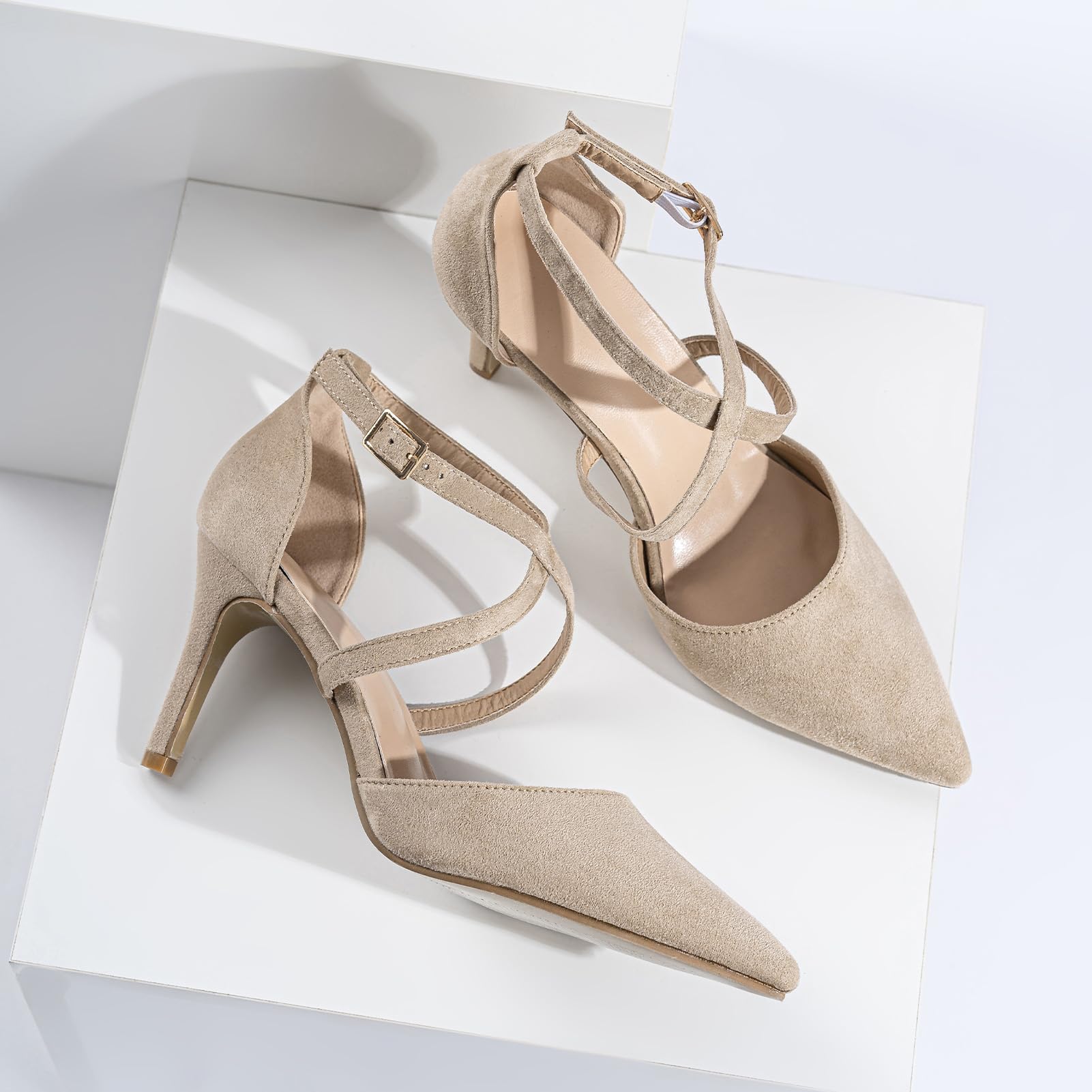 Hoefirm Escarpins Femme Talon Haut Sexy Chaussures Talon Aiguille Pumps Pointu Fête Mariage Soirée