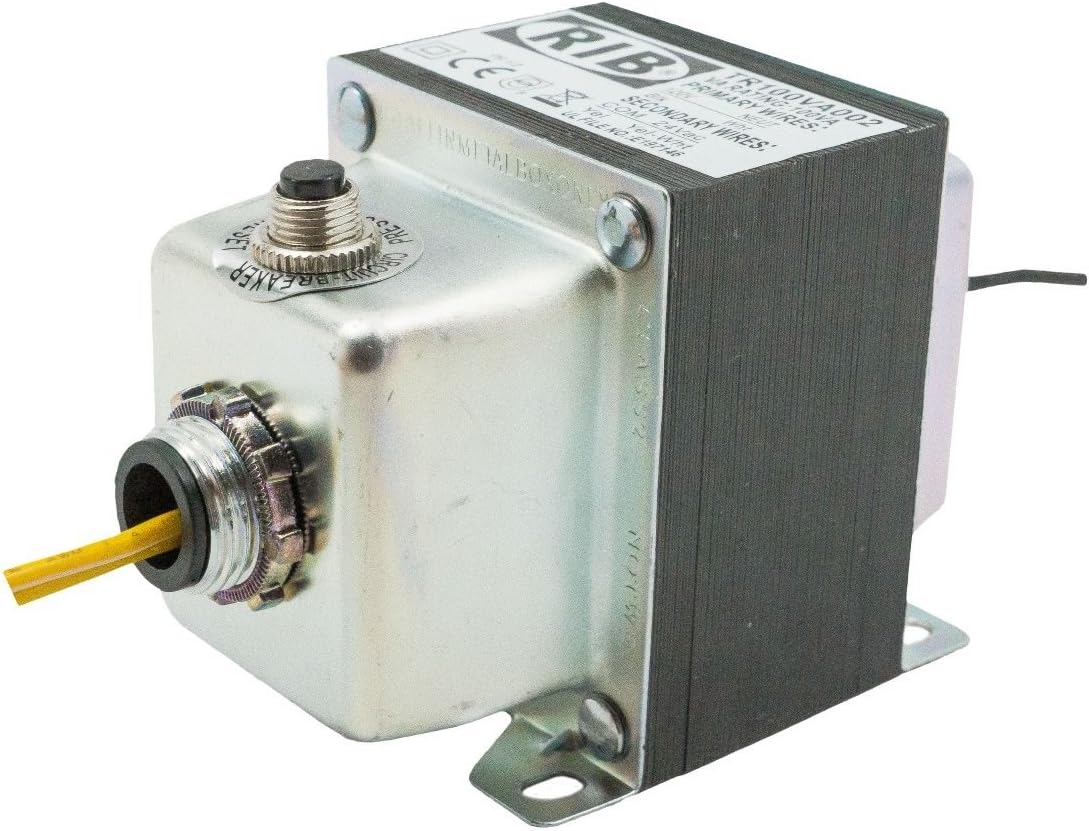 FUNCTIONAL DEVICES RIB TR100VA002 100VA, 4 Wire, 50/60HZ, AUTO Reset, Dual HUB/Foot Mount, Primary 120V, Secondary 24VAC, Transformer