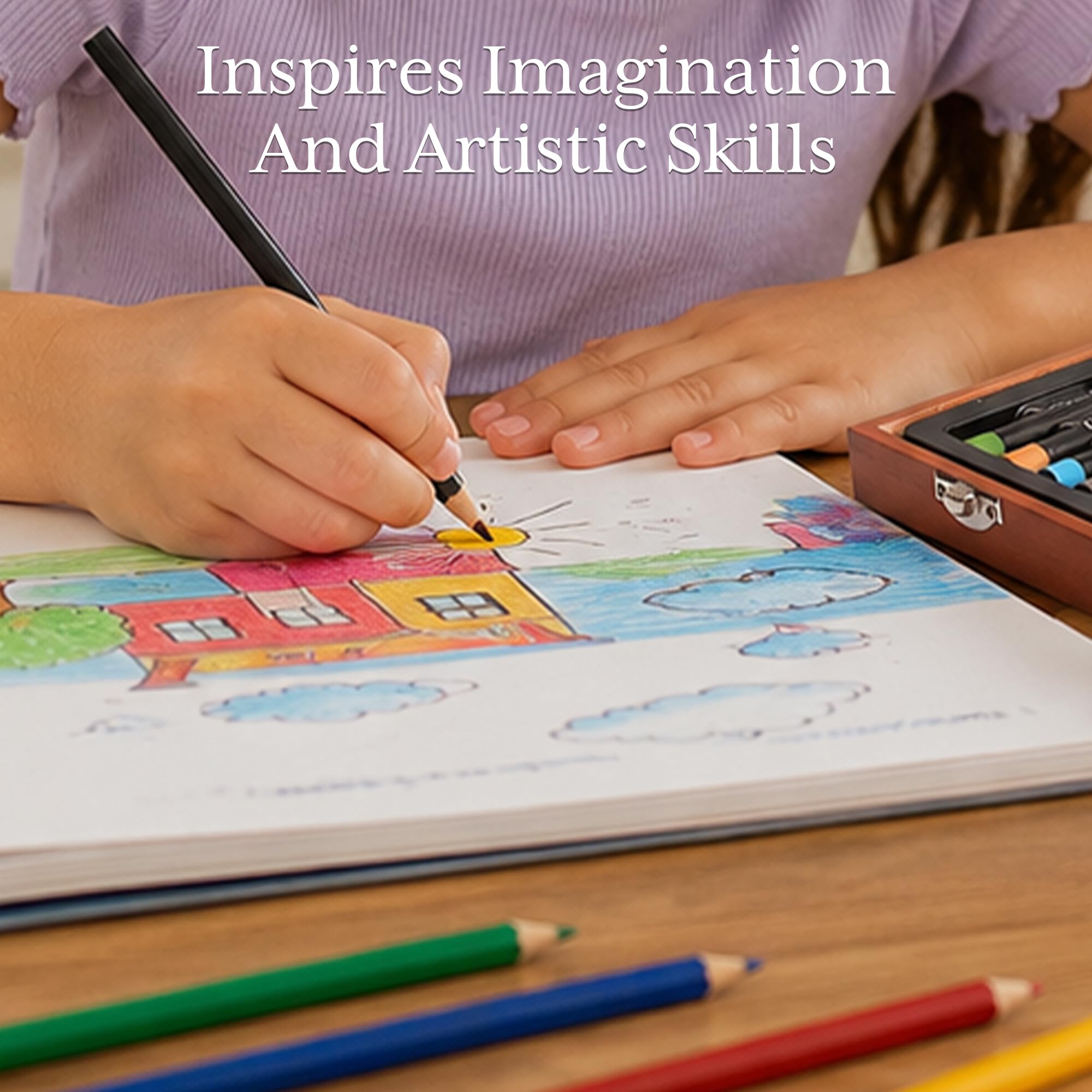 Amazon | Artistik Wooden Art Set - (79 Piece) Deluxe Art