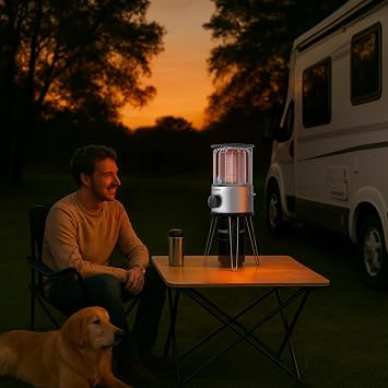 CAMPLUX Portable Propane Heater 8500 BTU, 2 Heating Modes Outdoor Heater for Camping with ODS & Tip-Over Protection, 4.2lbs Ultra Light with Storage Bag for Off-Go Hiking, Ice Fishing, Patio