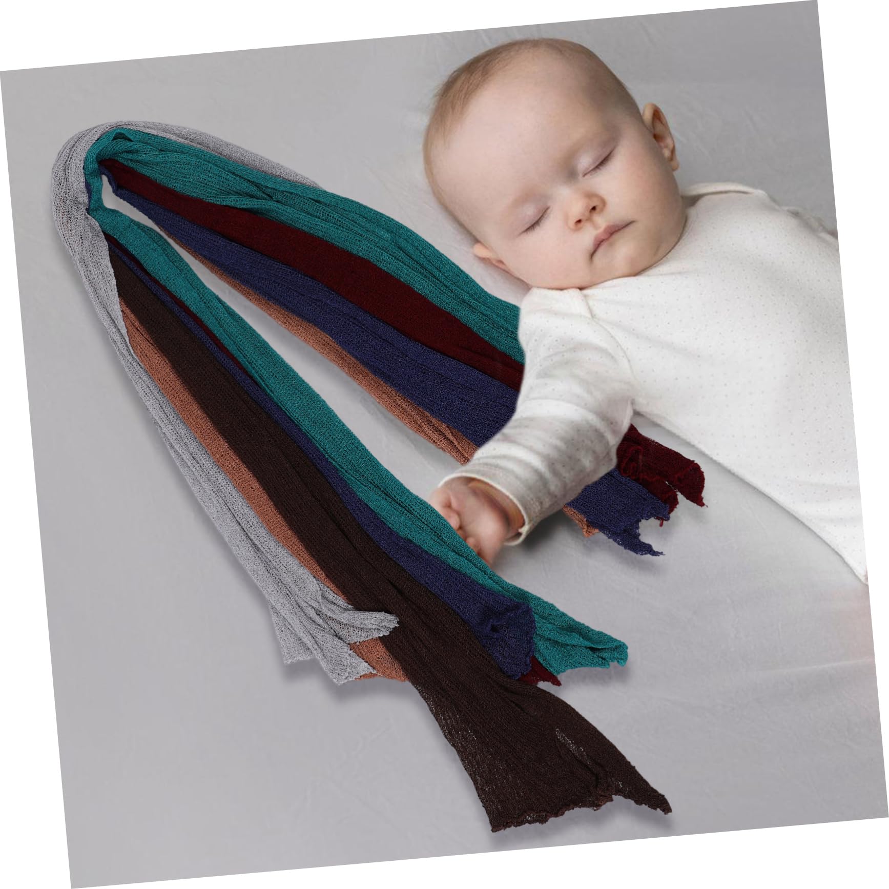Manta Envolvente para Recién Nacidos 6 Piezas, Fibra Acrílica | Elástica y Suave, para Fotografía y Sesiones, Apta para Bebés y Niños, Accesorios de Fotos