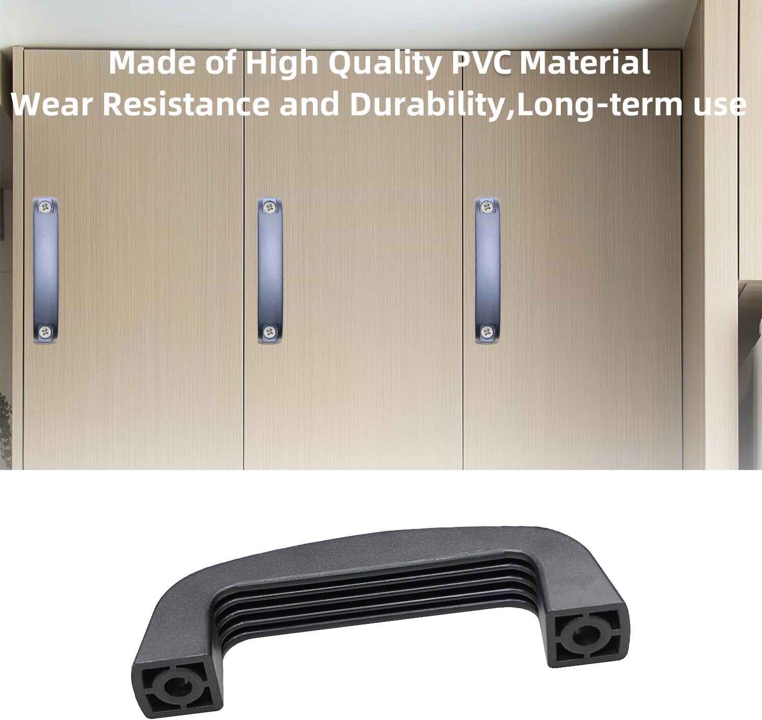 Black, 1Pcs Toolbox Cabinet Door Luggage Handle Length 160mm Hole Pitch 132mm, with Installation Screws and Nuts Luggage Replacement Handle