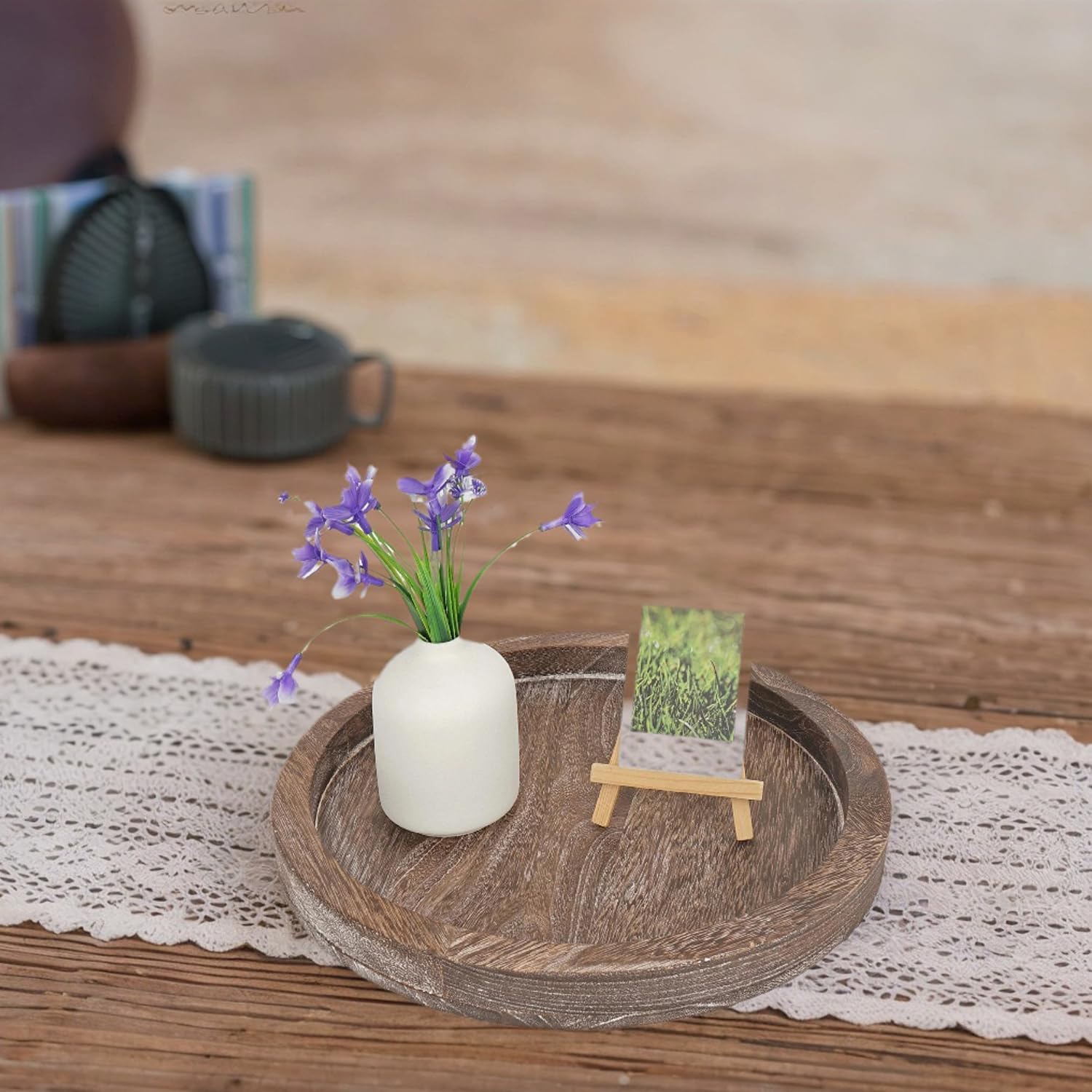 Centres De Table Rustiques En Tranches De Bois : Lot De 12, Décoration De Mariage à La Ferme - France