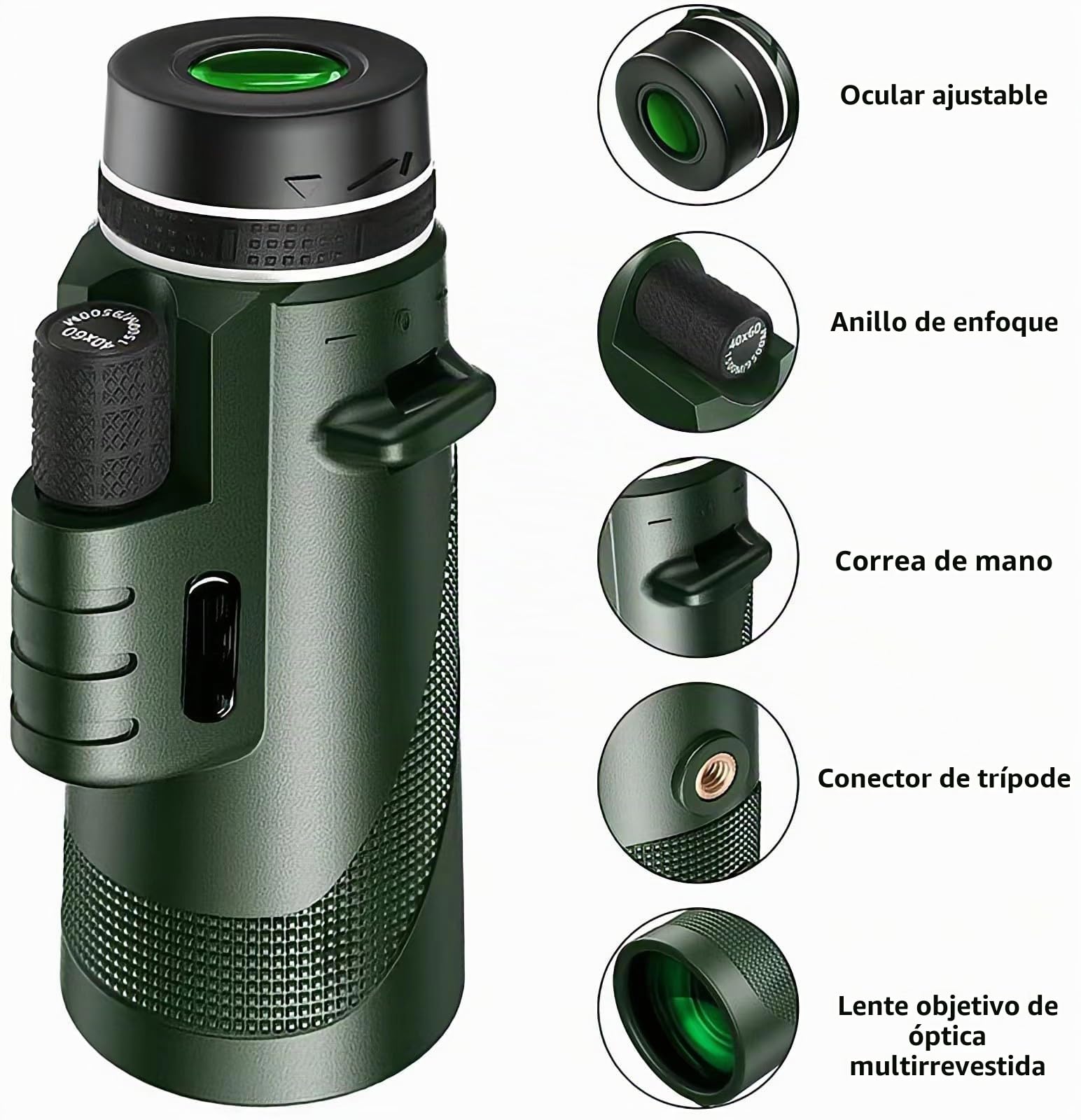 Monocular 12 x 50, Telescopio Monocular, Telescopio Monoculares de Largo Alcance, BAK4 Prisma y Lente FMC,monocular, para observación de Aves, Caza, Viajes, conciertos
