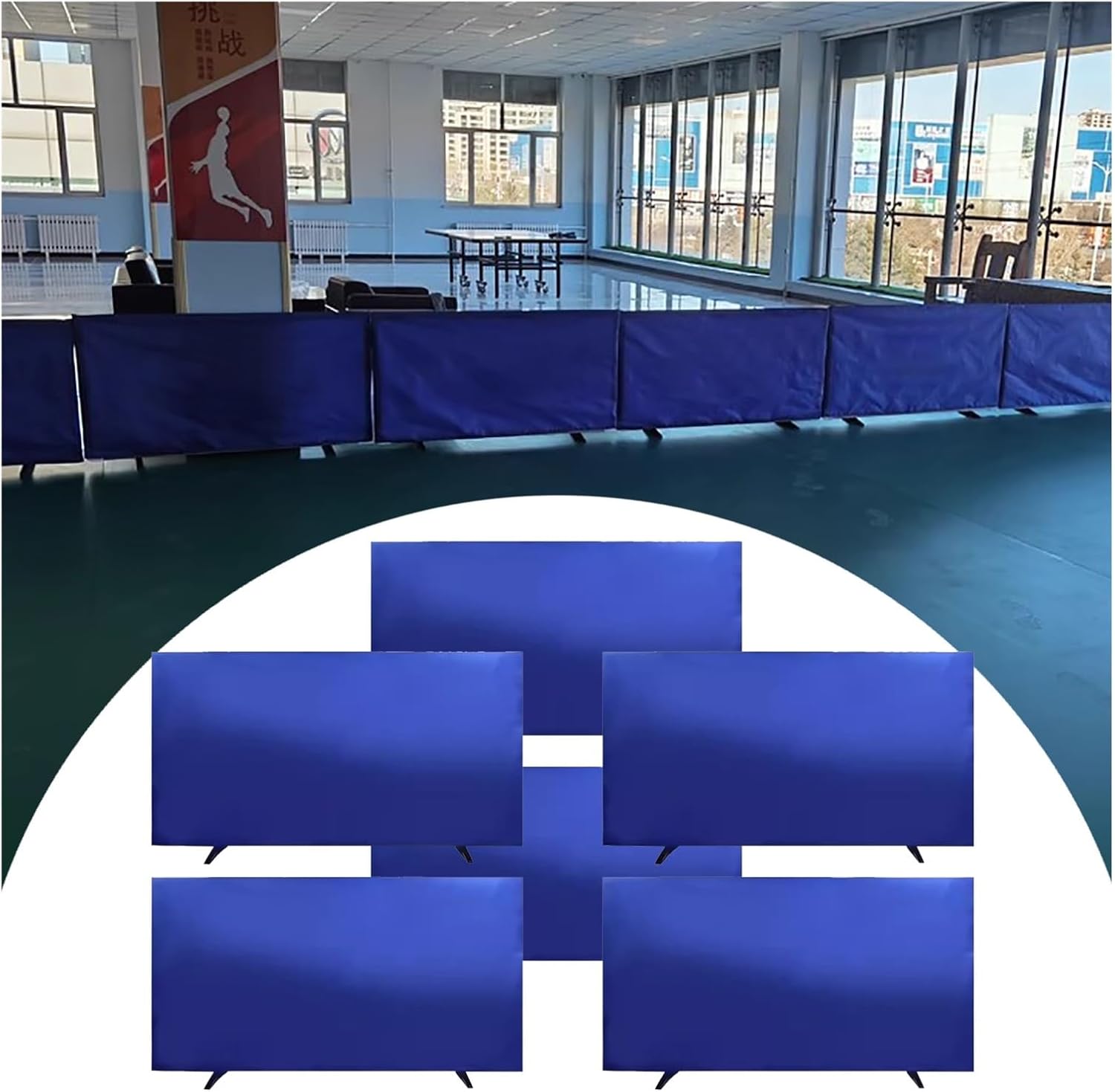 Temporary Table Tennis Court Barriers - 75cm High Lightweight Detachable Fencing for Ping Pong Competition, Portable Surround Divider Panels for Field Separation