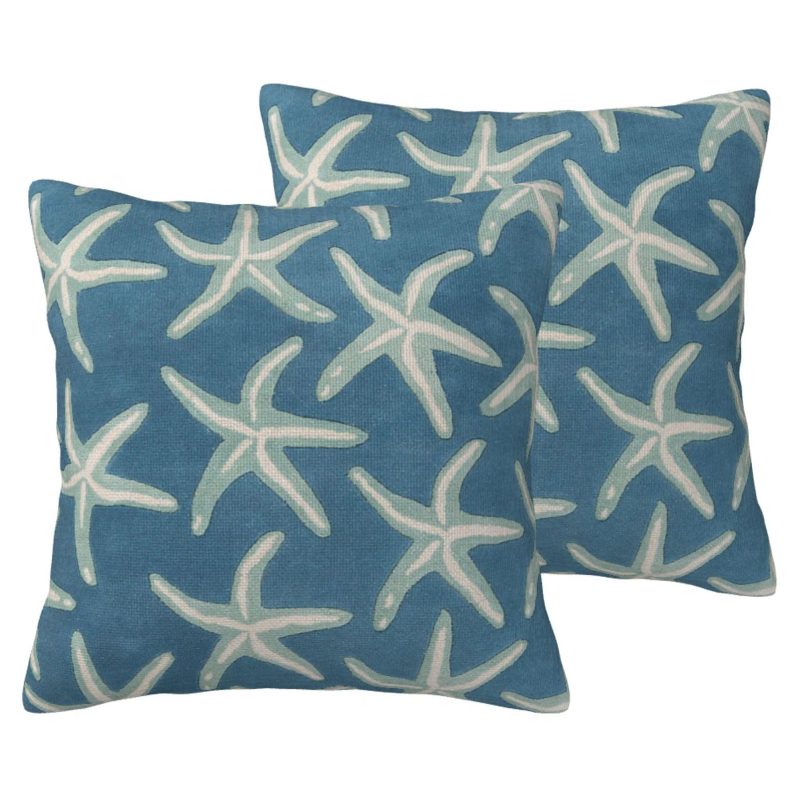 Taies d'oreiller étoile de mer pour décoration de canapé salon et chambre lot de 2