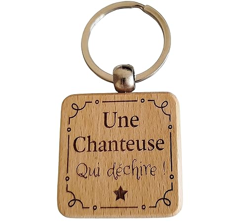 Porte-Clés en Bois Gravé Personnalisé - Cadeau Unique pour Collègue