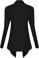 Vista 3 de Urban CoCo Cárdigan abierto frontal para mujer, manga larga, dobladillo irregular