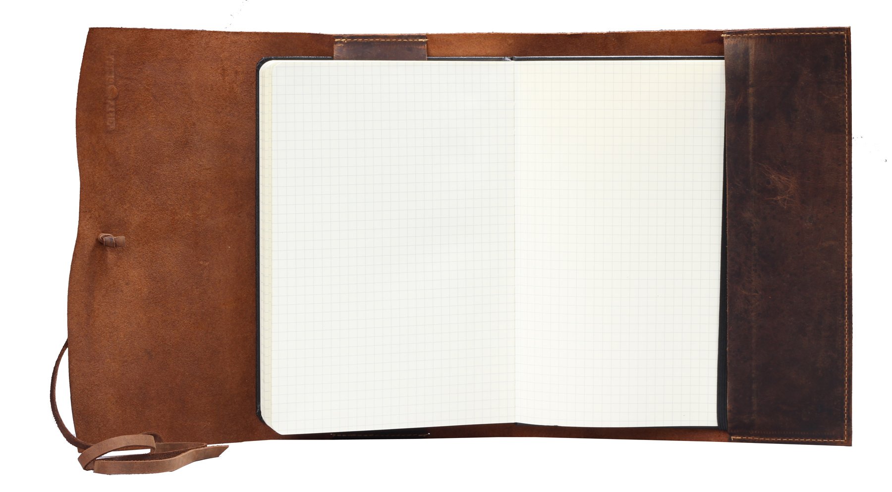 Greenburry Vintage Taschen-Organizer Notizbuch mit Wildschwein-Motiv Leder-Einband DINA5